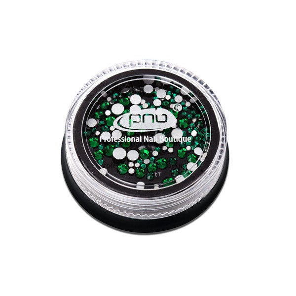 Стъклени кристали PNB Зелен микс ss2, ss3, ss6, ss8, ss10, ss12, 200 бр